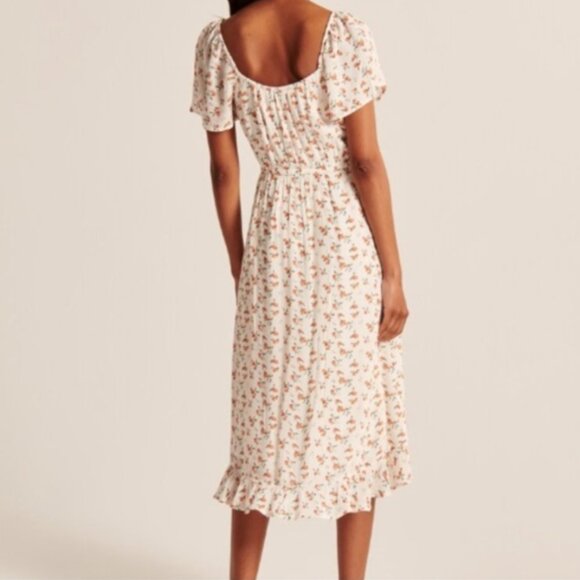 Easy Waist Midi Dress in Peach Print - Picture 2 of 6